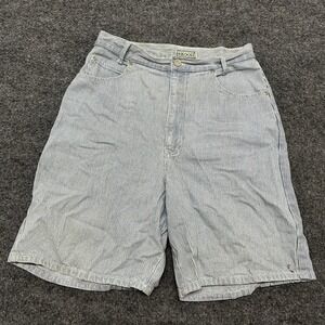 Skoozi Shorts Womens Size 13 Blue Hickory Stripe Cotton High Waisted Vintage